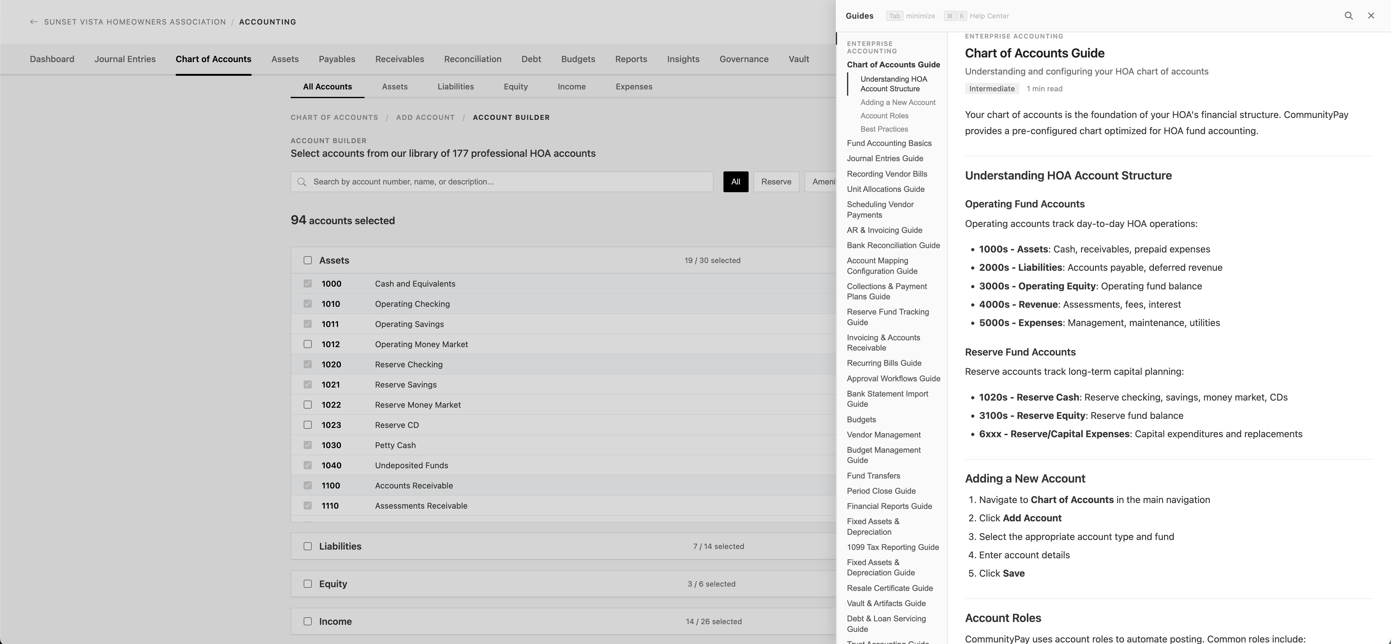 Chart of Accounts with Guide