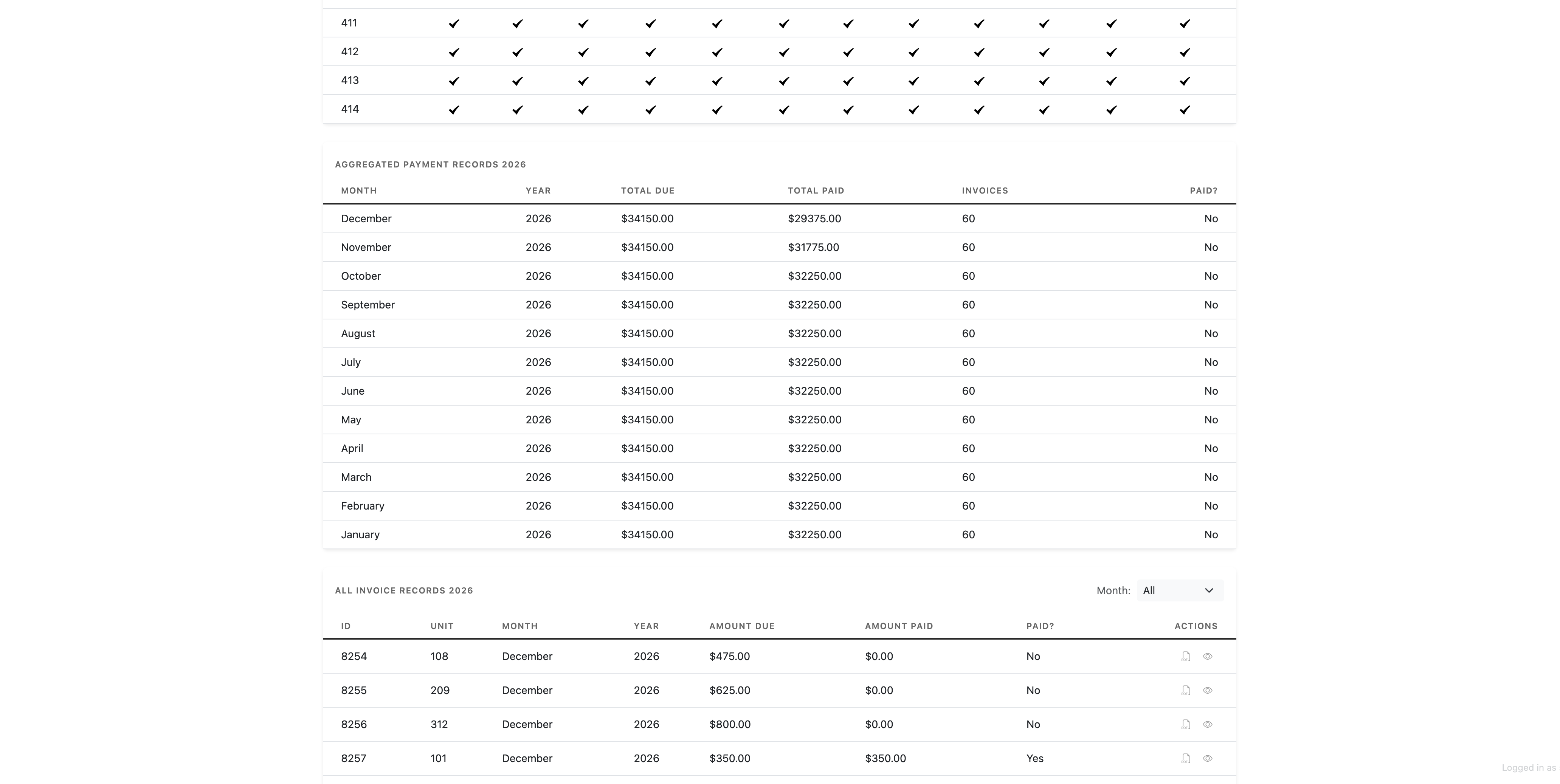Aggregate Payment Records